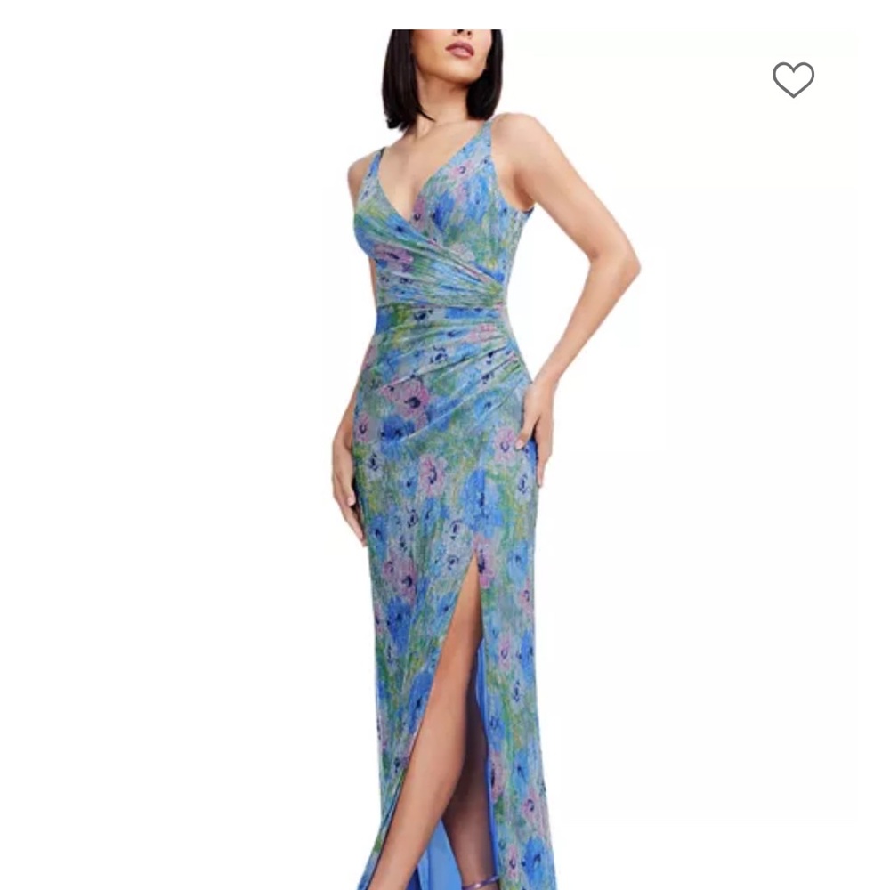 Dress the Population Blue and Green Floral Maxi Dress Jordan